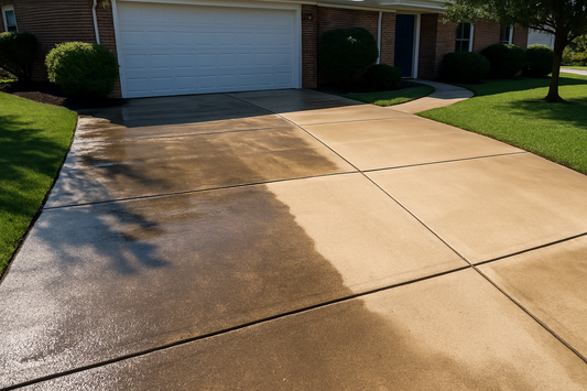 pressure washing driveway